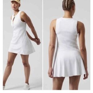 Athleta “ace” golf or tennis white half zip dress